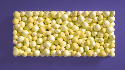 Beautiful background with beads, particles and simulation. 3d illustration, 3d rendering.