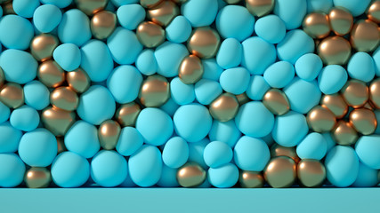 Beautiful background with beads, particles and simulation. 3d illustration, 3d rendering.