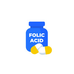 folic acid, B9 vitamin vector icon