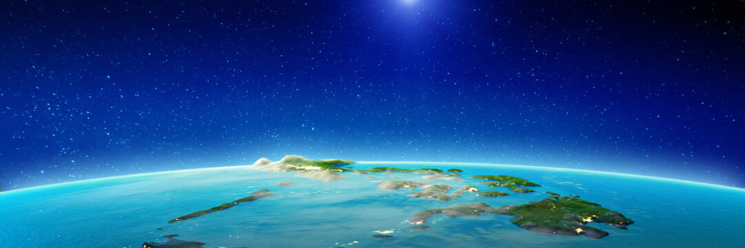 Philippines islands at night