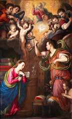 Dipinto di Domenico Cresti il Passignano, Annunciazione, conservato in Chiesa Nuova, Roma - obrazy, fototapety, plakaty