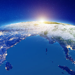 Fototapeta na wymiar Indian ocean from space
