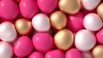 Beautiful background with beads, particles and simulation. 3d illustration, 3d rendering.