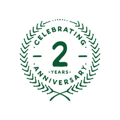 2 years design template. 2nd logo. Vector and illustration.
