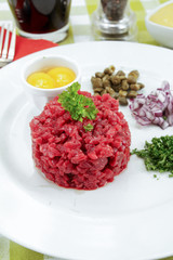 beef tartare on a plate