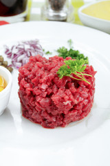 beef tartare on a plate