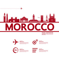 Morocco travel destination grand vector illustration. 