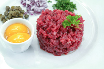 beef tartare on a plate