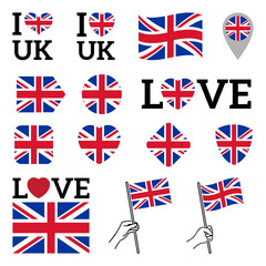 Flag of the United Kingdom. Set of vector Flags