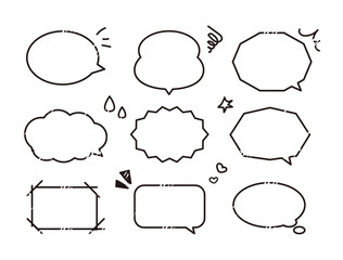 吹き出し　セット　手書き風