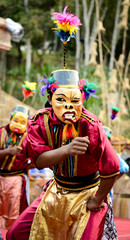 Man in traditional dance this Topeng Gecul