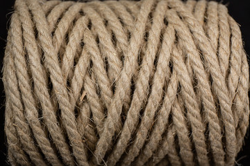 Macro texture of organic hemp rope