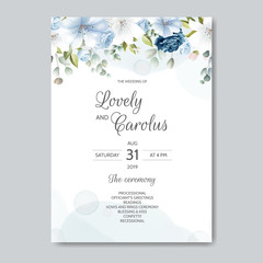 Beautiful Hand Drawn Floral Wedding Invitation Card