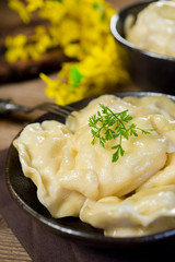 Dumplings, filled with cheese.