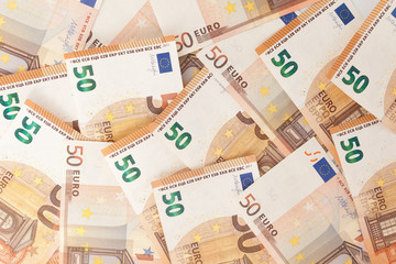 Money background. 50 euro banknotes. Business concept.