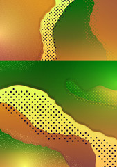 Abstract background with wavy elements and dots. Bright gradient colors. Modern template for your design.