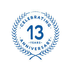 Naklejka premium 13 years design template. 13th logo. Vector and illustration.