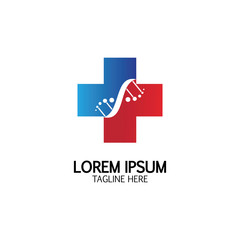 Health Cross DNA logo icon design template