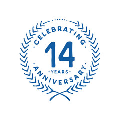 14 years design template. 14th logo. Vector and illustration.