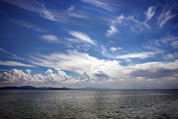 Mare's tails in a hot sky, Passignano, Lake Trasimeno, Umbria, Italy