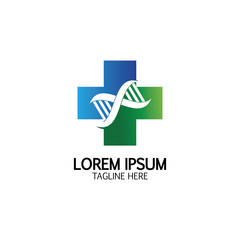 Health Cross DNA logo icon design template