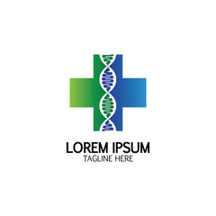 Health Cross DNA logo icon design template
