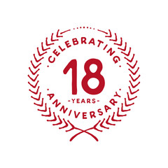 18 years design template. 18th logo. Vector and illustration.