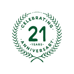 21 years design template. 21st logo. Vector and illustration.
