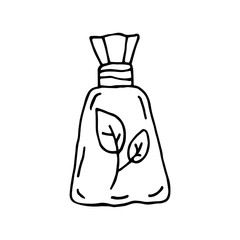 Packaged herbs doodle vector illustration. Herbs. Organic ingredients, natural cure. Eco friendly, vegan.  Sticker, icon.
