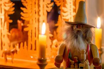 traditionelle Spielzeugmacher Figur als Räuchermännchen