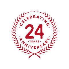 24 years design template. 24th logo. Vector and illustration.