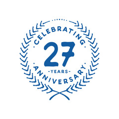 27 years design template. 27th logo. Vector and illustration.