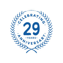 29 years design template. 29th logo. Vector and illustration.