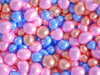 Beautiful background with beads, particles and simulation. 3d illustration, 3d rendering.