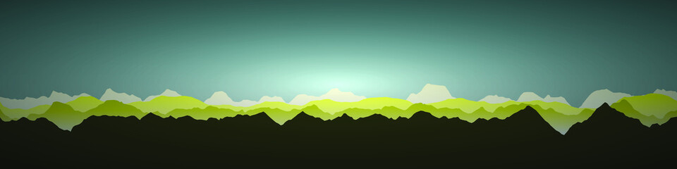 Color Mountains Landscape Generative Art background illustration