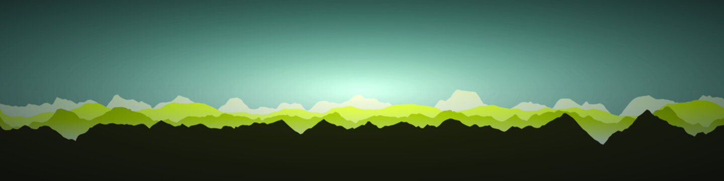 Color Mountains Landscape Generative Art background illustration © vector_master