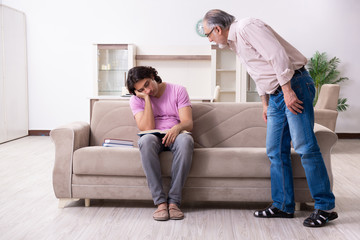 Young student and his father
