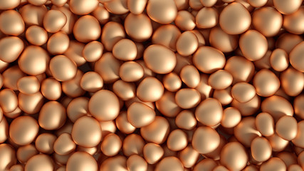 Beautiful background with beads, particles and simulation. 3d illustration, 3d rendering.