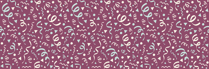 Colorful wallpaper with confetti for bithday, carnival and photobooth party. Vector