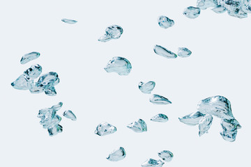 Air bubbles on bright blue background