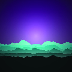 Color Mountains Landscape Generative Art background illustration