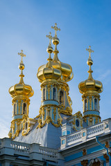Fototapeta na wymiar Dome of the chapel of the Catherine Palace in Tsarskoye Selo