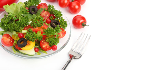 fork with fresh salad