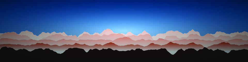 Color Mountains Landscape Generative Art background illustration