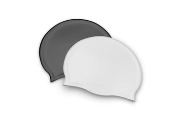 Blank swim cap for branding and mock up, 3d render illustration.