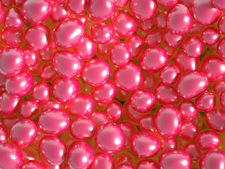 Beautiful background with beads, particles and simulation. 3d illustration, 3d rendering.