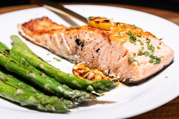 Gourmet saucers on wooden table