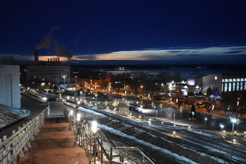 Winter evening in Samara Russia