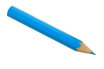 Blue pencil on white