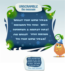 unscramble the message new year - obrazy, fototapety, plakaty